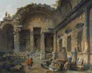 Robert Hubert - Интерьер храма Дианы в Ниме
