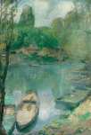 Twachtman John Henry - Пришвартованые лодки на пруду