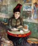 Женщина за столом в кафе "Тамбурин"