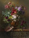 Натюрморт с цветами в греческой вазе, аллегория весны.