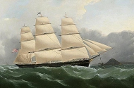 Корабль клипера «Вызов», прибывающий у берегов Англии