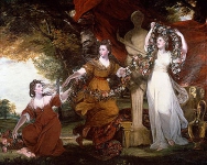 Три Грации, украшающие гирляндами герму Гименея (Портрет сестер Монтгомери)
