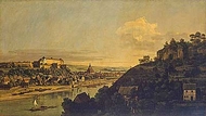 Вид Пирны с правого берега Эльбы выше города