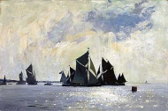 Barges Tacking in the Harwich Estuary