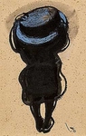 Femme au chapeau vue de dos