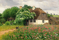 Фермерский домик с луговыми цветами