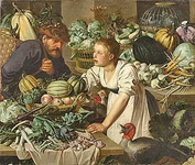 Market Stall with Two Figures