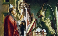 Дьявол показывает св. Августину книгу пороков