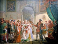 Король Франциск I посвящает в рыцари своего сына, будущего Франциска II