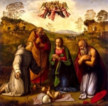 Поклонение младенцу со св. Франциском и св. Иеронимом
