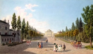 Вид на Большой дворец в Павловске со стороны парка