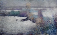 Зимний пейзаж у реки Олд-Лайм