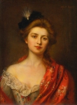 Woman in a Red Embroidered Shawl
