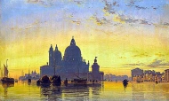 Венеция, закат за церковью Санта-Мария